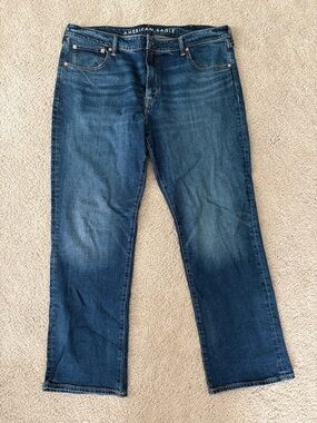 American Eagle Outfitters Men's Dark Blue Bootcut Jeans